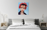 Original oil painting of a 1959 Chanel inspired vintage Barbie in a bedroom