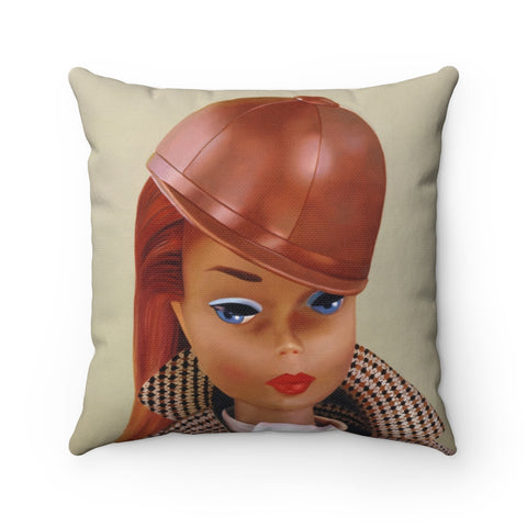 Riding in the Park Barbie Spun Polyester Square Pillow